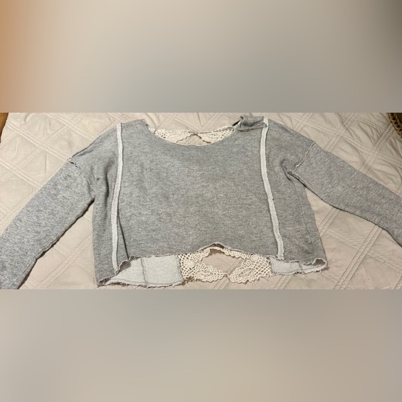 Free People Tops - Free People Cream Knit Top with Lace Details